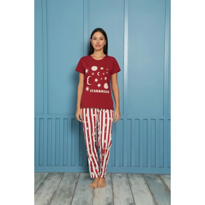 Moda Çizgi Kadın Penye Pijama