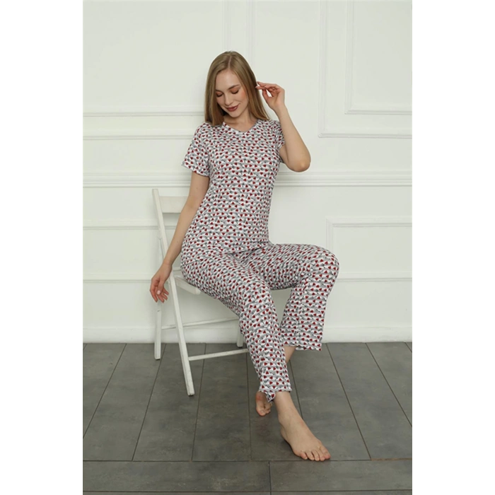 Moda Çizgi Kadın Penye Pijama Takım 4166