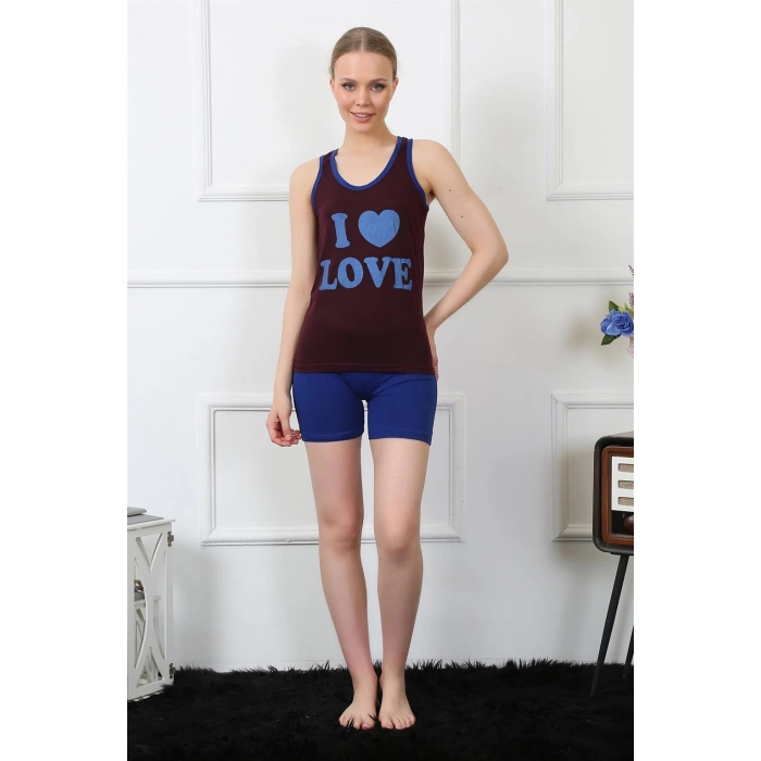 Moda Çizgi Kadın Penye Şortlu Takım 3611