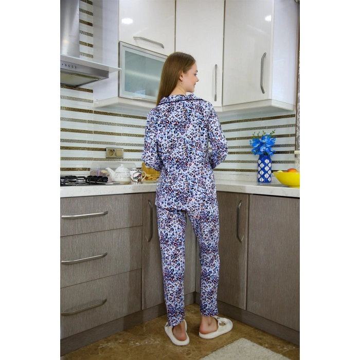 Moda Çizgi Kadın Penye Uzun Kol Pijama Takım 2769