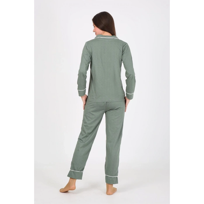 Moda Çizgi Kadın Penye Uzun Kol Pijama Takım 2775