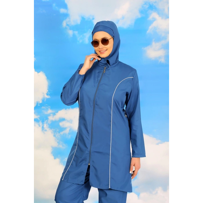 Moda Çizgi Kadın Tam Tesettür İndigo Mayo 31060