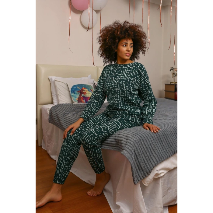 Moda Çizgi Kadın Uzun Kol 3 İplik Penye Pijama Takım 4181