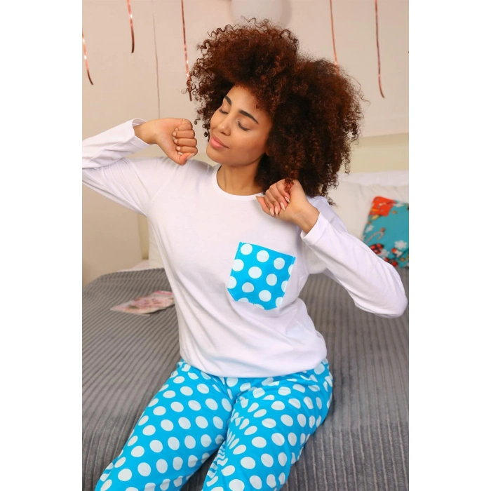 Moda Çizgi Kadın Uzun Kol Penye Pijama Takım 4197