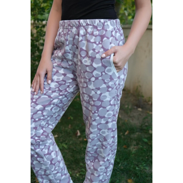 Moda Çizgi Kadın Welsoft Polar Tek Alt Pijama 210055