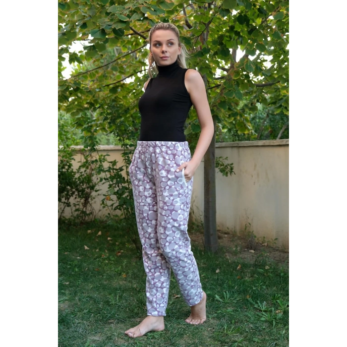 Moda Çizgi Kadın Welsoft Polar Tek Alt Pijama 210055