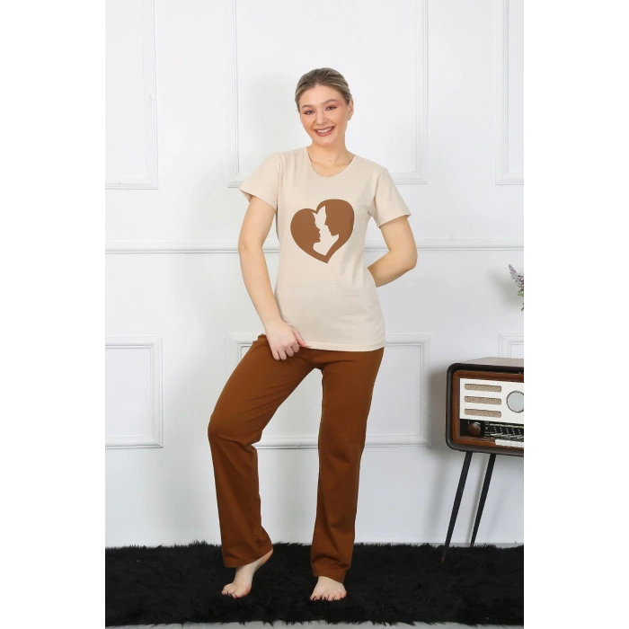 Moda Çizgi Kısa Kol Penye Pijama Takımı 4209