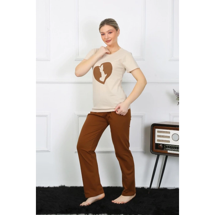 Moda Çizgi Kısa Kol Penye Pijama Takımı 4209