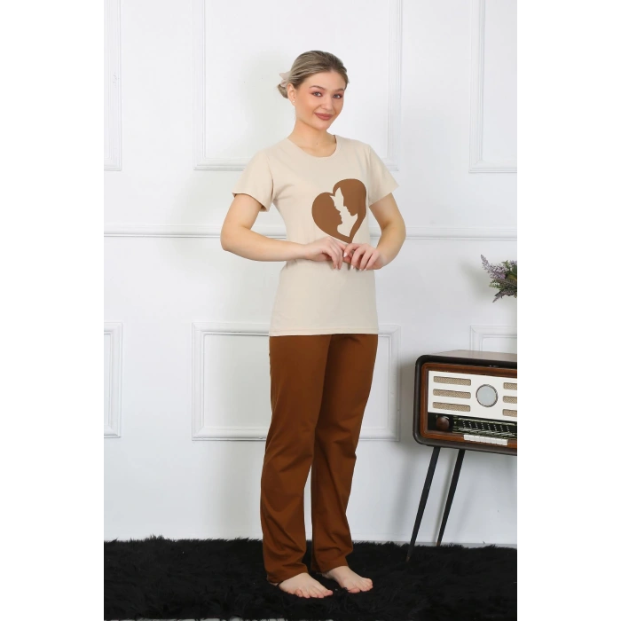 Moda Çizgi Kısa Kol Penye Pijama Takımı 4209