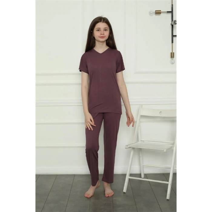 Moda Çizgi Kız Çocuk Penye Pijama Takım 20399