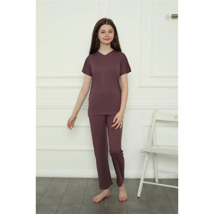 Moda Çizgi Kız Çocuk Penye Pijama Takım 20399