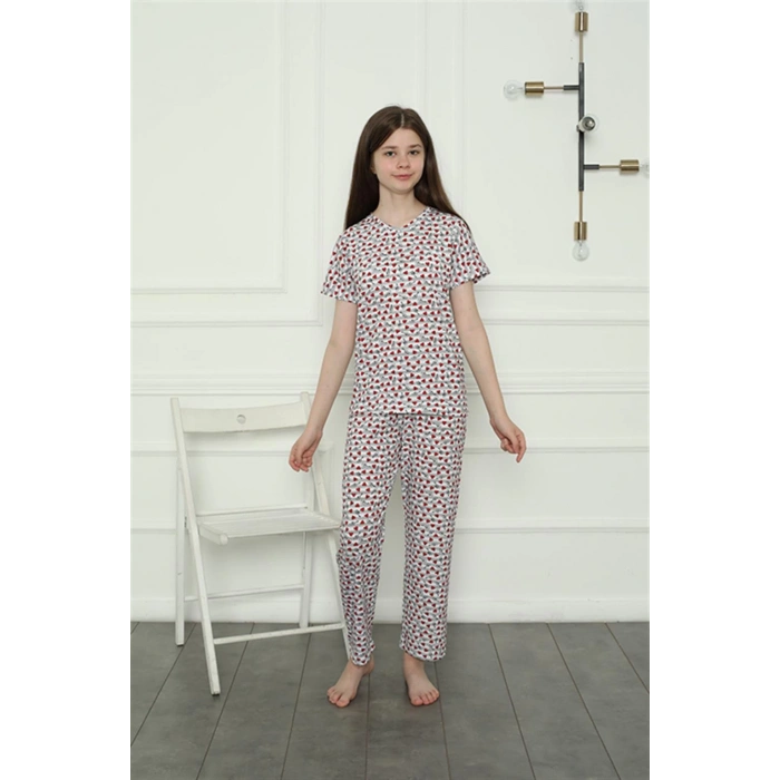 Moda Çizgi Kız Çocuk Penye Pijama Takım 20409