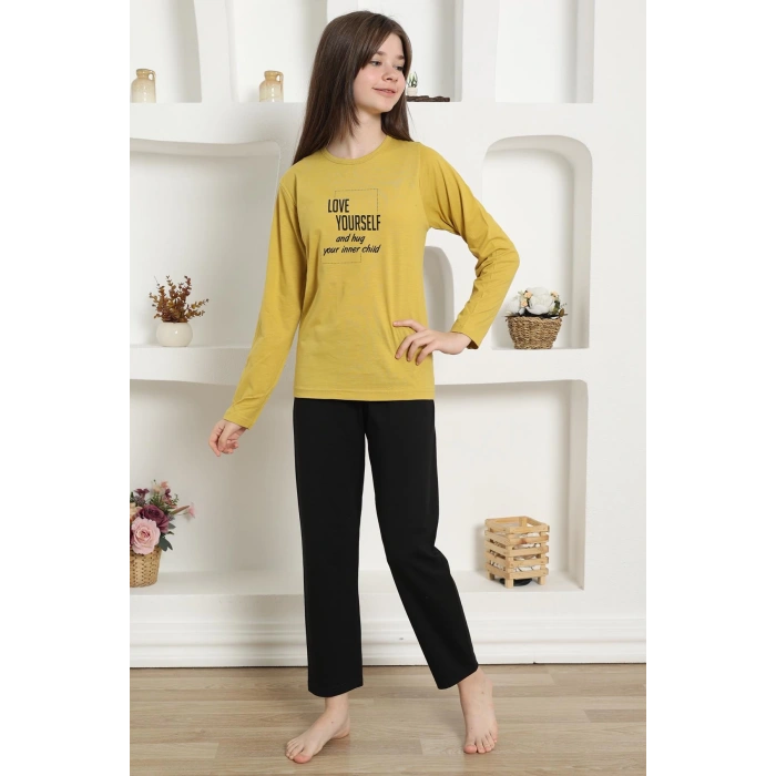 Moda Çizgi Kız Çocuk Penye Pijama Takım 20420