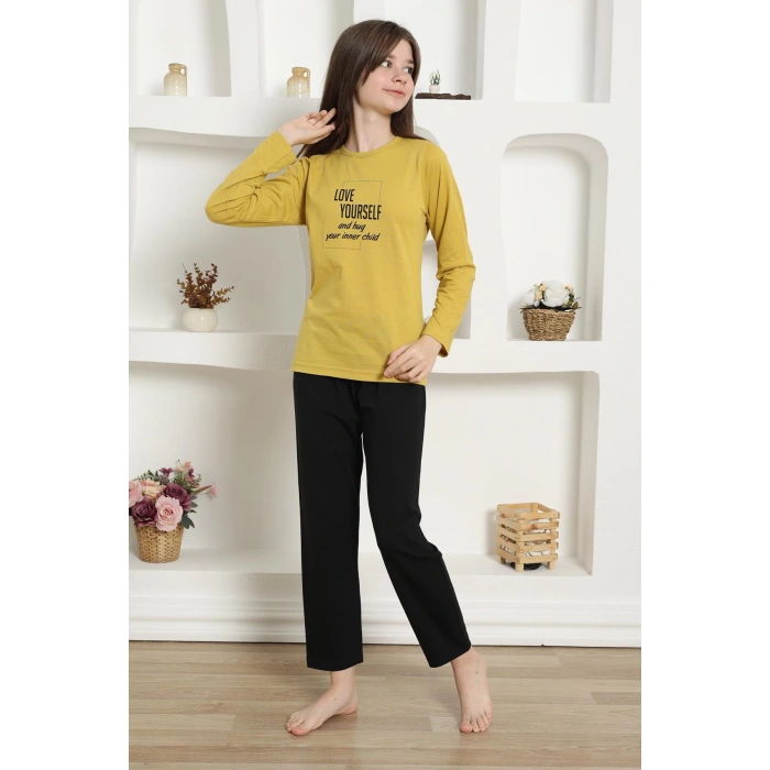 Moda Çizgi Kız Çocuk Penye Pijama Takım 20420