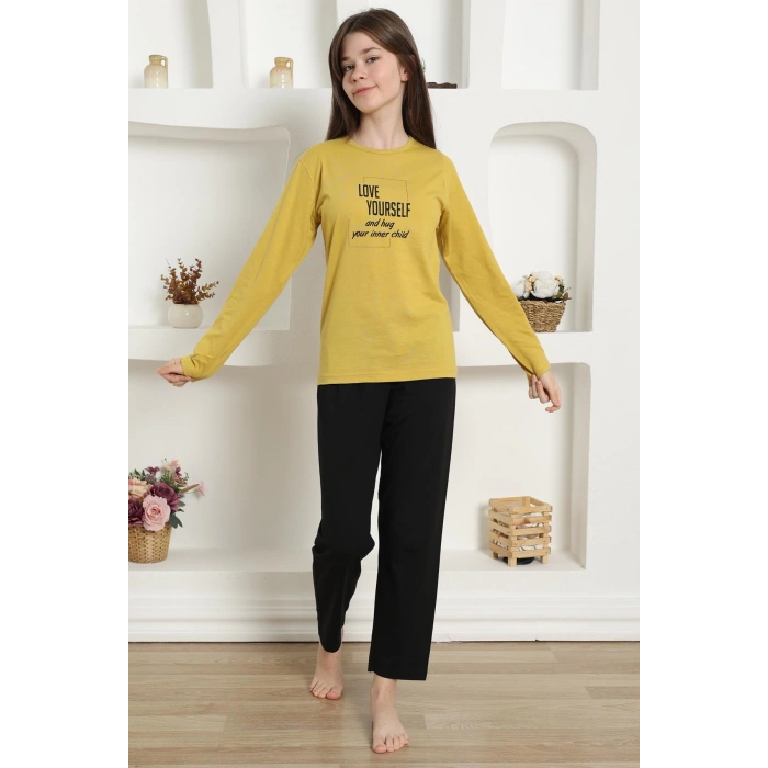 Moda Çizgi Kız Çocuk Penye Pijama Takım 20420