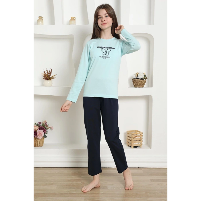 Moda Çizgi Kız Çocuk Penye Pijama Takım 20421