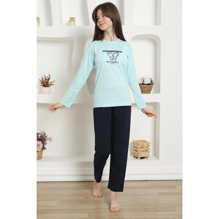 Moda Çizgi Kız Çocuk Penye Pijama Takım 20421