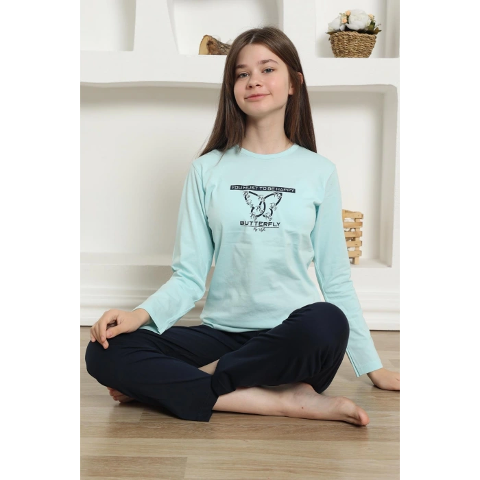 Moda Çizgi Kız Çocuk Penye Pijama Takım 20421