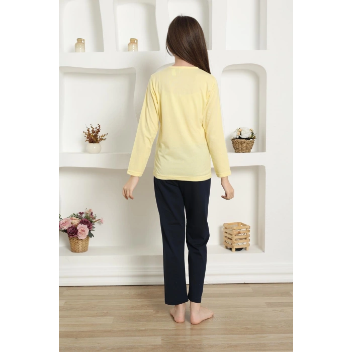 Moda Çizgi Kız Çocuk Penye Pijama Takım 20422