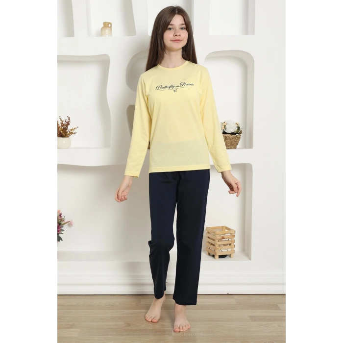 Moda Çizgi Kız Çocuk Penye Pijama Takım 20422