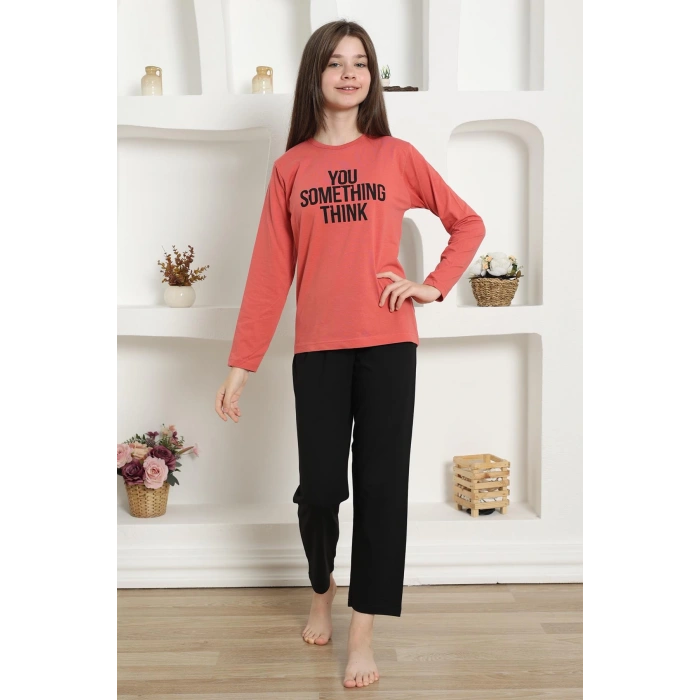 Moda Çizgi Kız Çocuk Penye Pijama Takım 20423