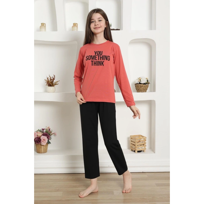 Moda Çizgi Kız Çocuk Penye Pijama Takım 20423