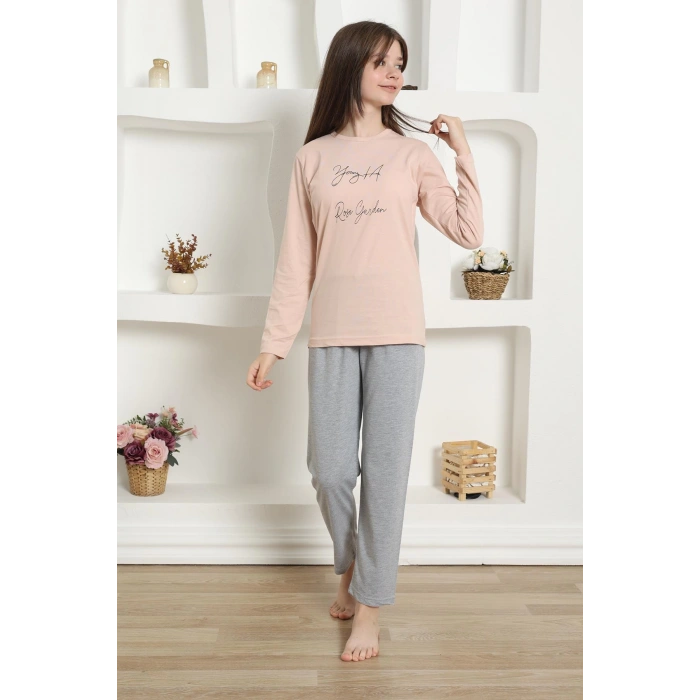 Moda Çizgi Kız Çocuk Penye Pijama Takım 20425