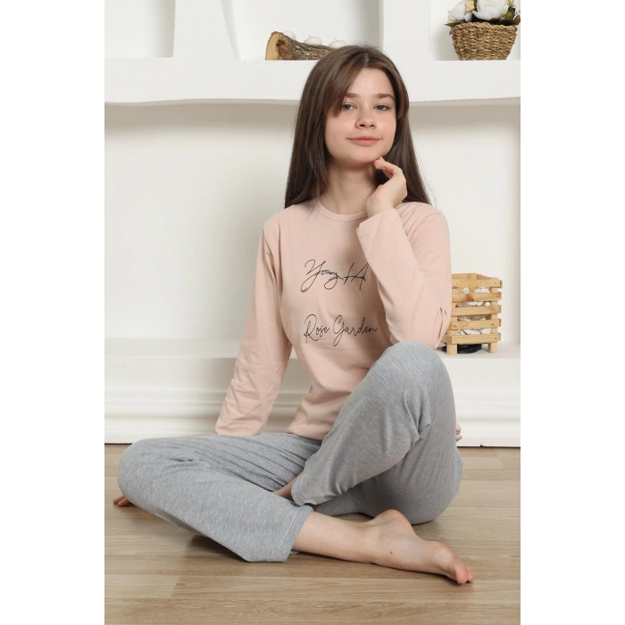 Moda Çizgi Kız Çocuk Penye Pijama Takım 20425