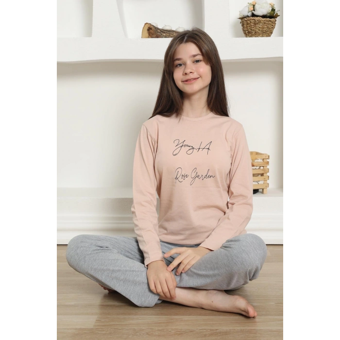 Moda Çizgi Kız Çocuk Penye Pijama Takım 20425