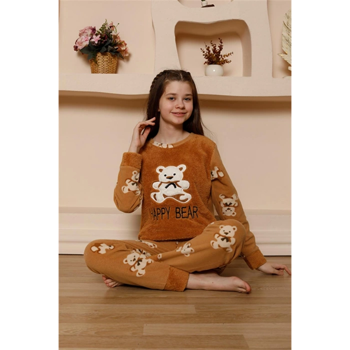 Moda Çizgi Kız Çocuk WelSoft Polar Pijama Takımı 20522