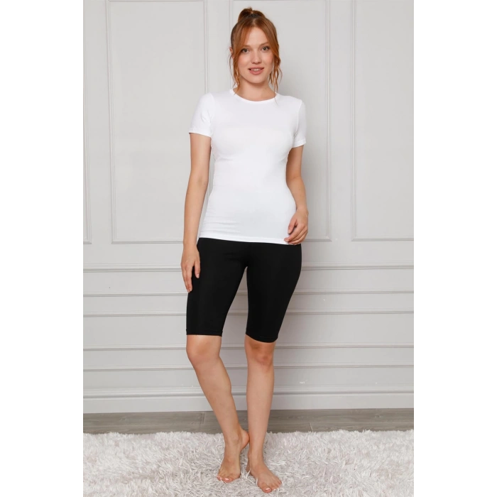 Moda Çizgi Microfiber Diz Üstü Tayt 5867