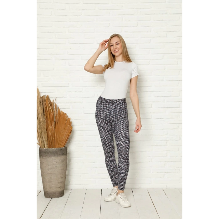 Moda Çizgi Penye Likralı Tayt 5884