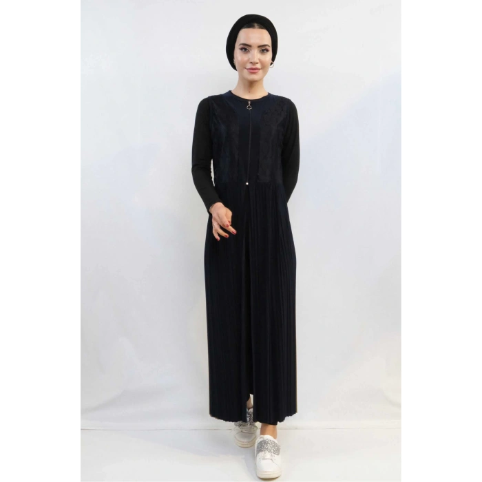 Moda Çizgi Piliseli Yelek Mc714 Lacivert