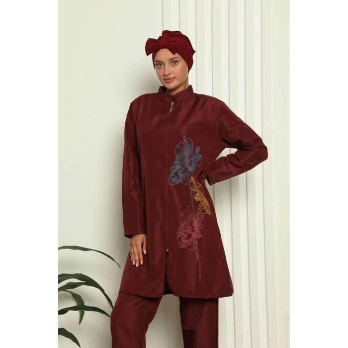 Moda Çizgi Tam Tesettür Çiçek Baskılı Mayo 31016