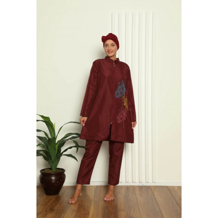 Moda Çizgi Tam Tesettür Çiçek Baskılı Mayo 31016