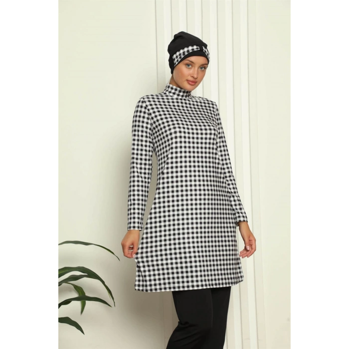 Moda Çizgi Tam Tesettür Dijital Desenli Mayo 31040