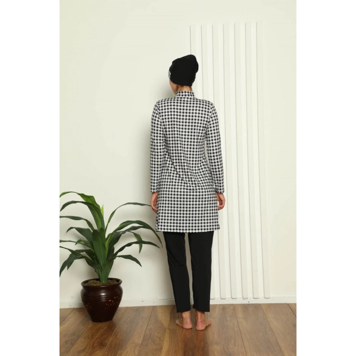 Moda Çizgi Tam Tesettür Dijital Desenli Mayo 31040