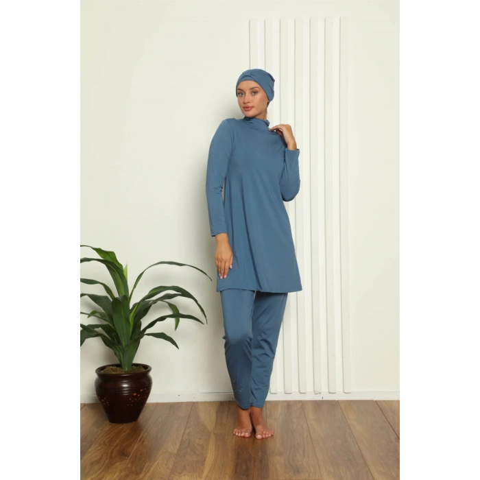 Moda Çizgi Tam Tesettür Likralı Mayo 31050