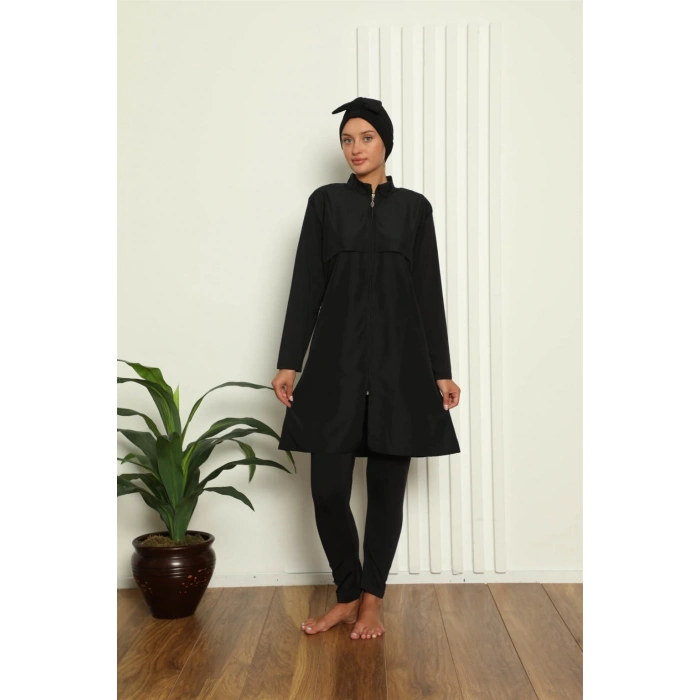 Moda Çizgi Tam Tesettür Pantolonlu Mayo 31036