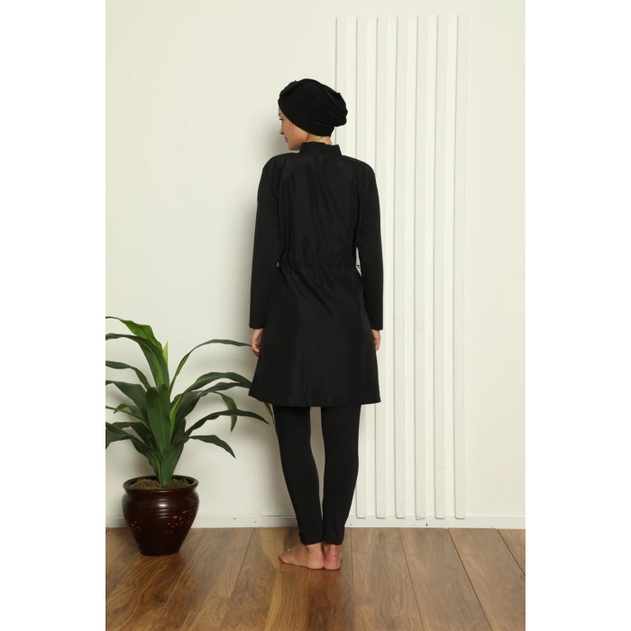 Moda Çizgi Tam Tesettür Pantolonlu Mayo 31036