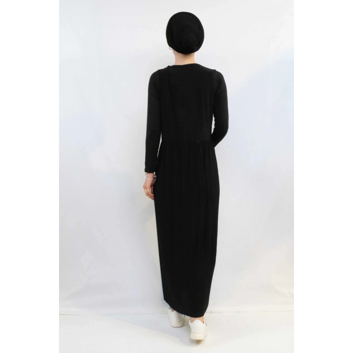 Moda Çizgi Taş işlemeli Piliseli Yelek Siyah MC727