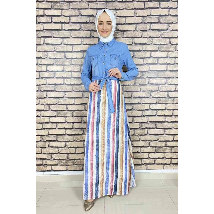 Moda Çizgi Tesettür Elbise
