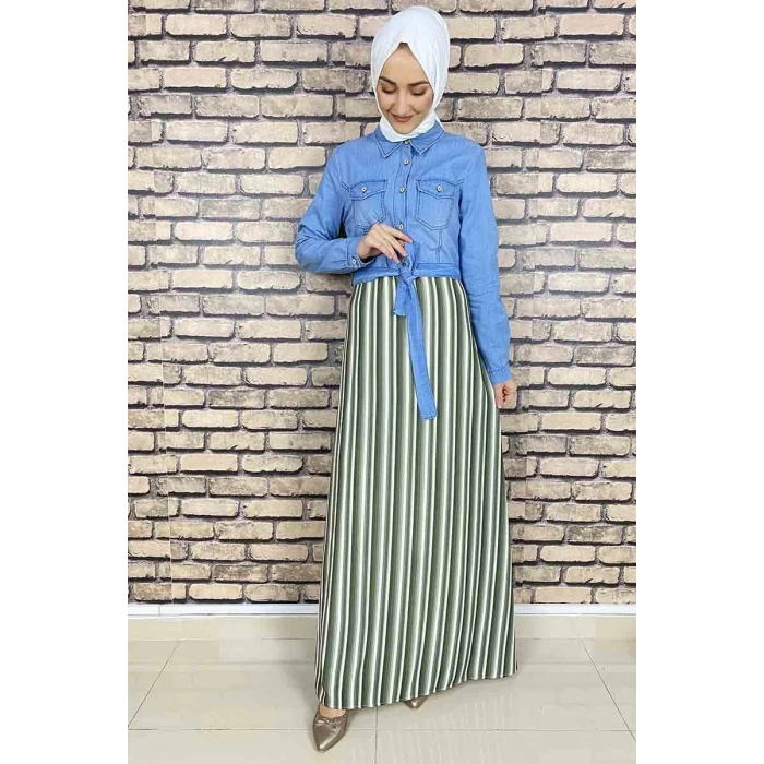 Moda Çizgi Tesettür Elbise