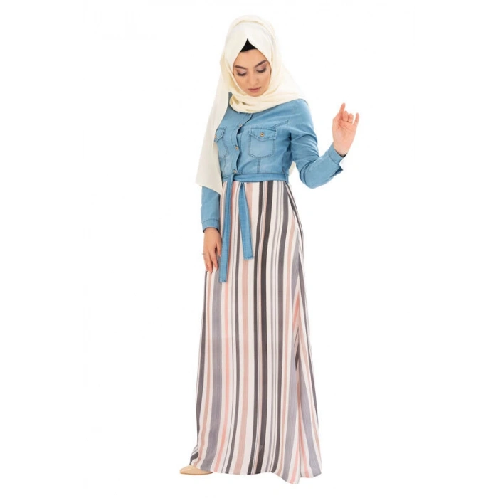 Moda Çizgi Tesettür Elbise
