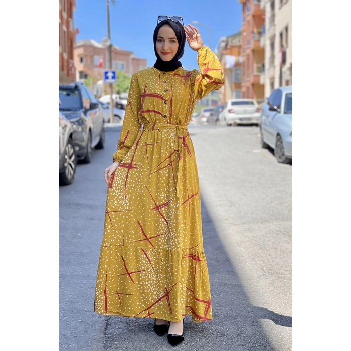 Moda Çizgi Tesettür Elbise