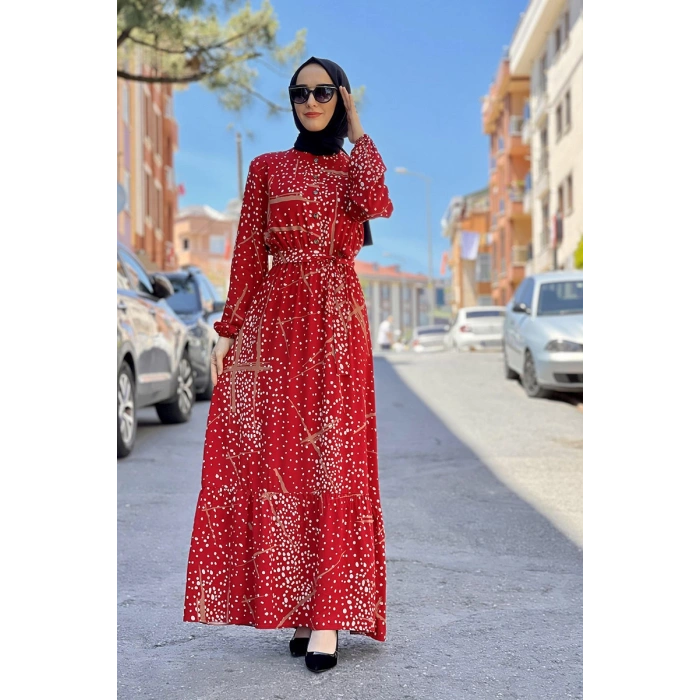 Moda Çizgi Tesettür Elbise