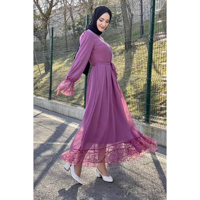 Moda Çizgi Tesettür Elbise