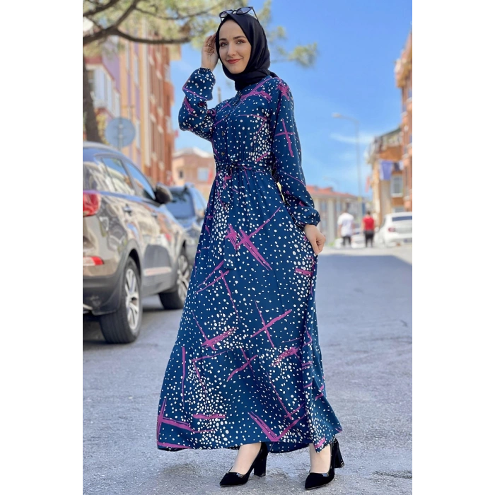 Moda Çizgi Tesettür Elbise