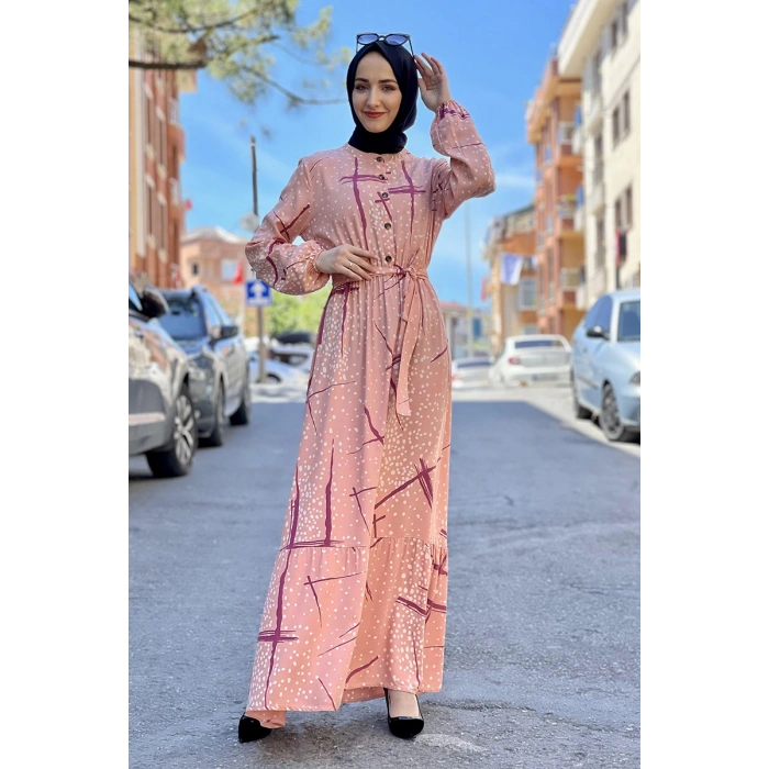 Moda Çizgi Tesettür Elbise