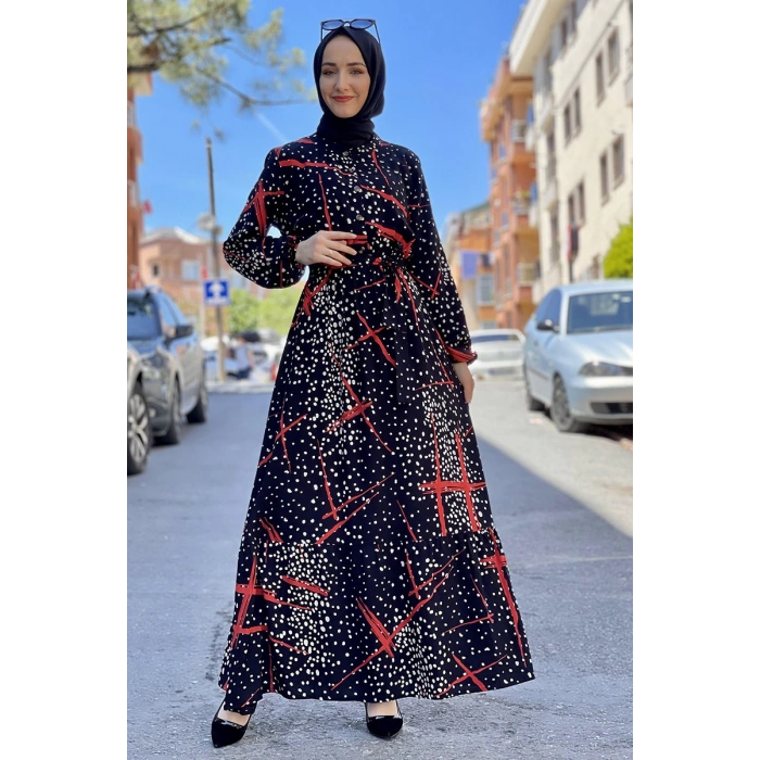 Moda Çizgi Tesettür Elbise